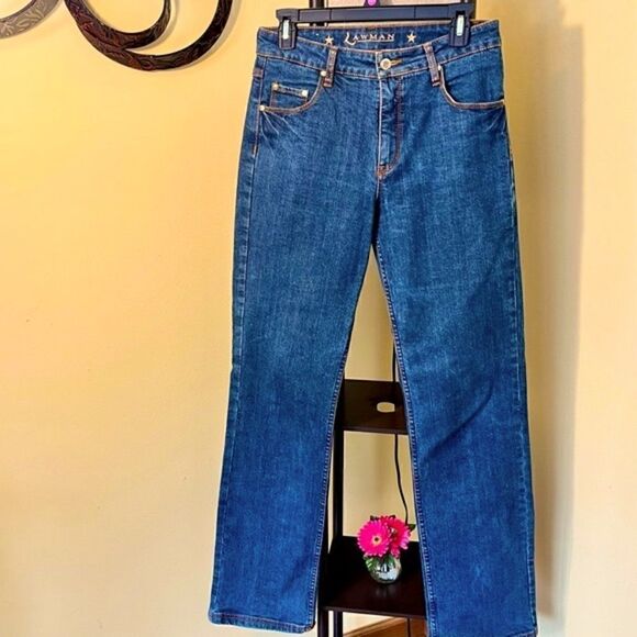 LAWMAN DENIM STRETCH 5 POCKET JEANS W/EMBELLISHED BACK POCKETS 5/6 NEW - Picture 15 of 16